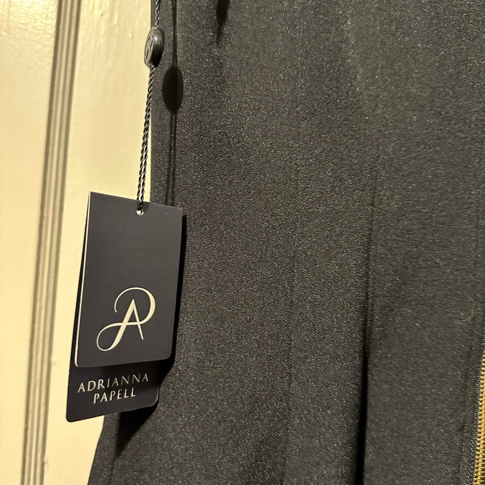 ADRIANNA PAPELL Teal and Black Midi Dress NWT - Picture 4 of 8